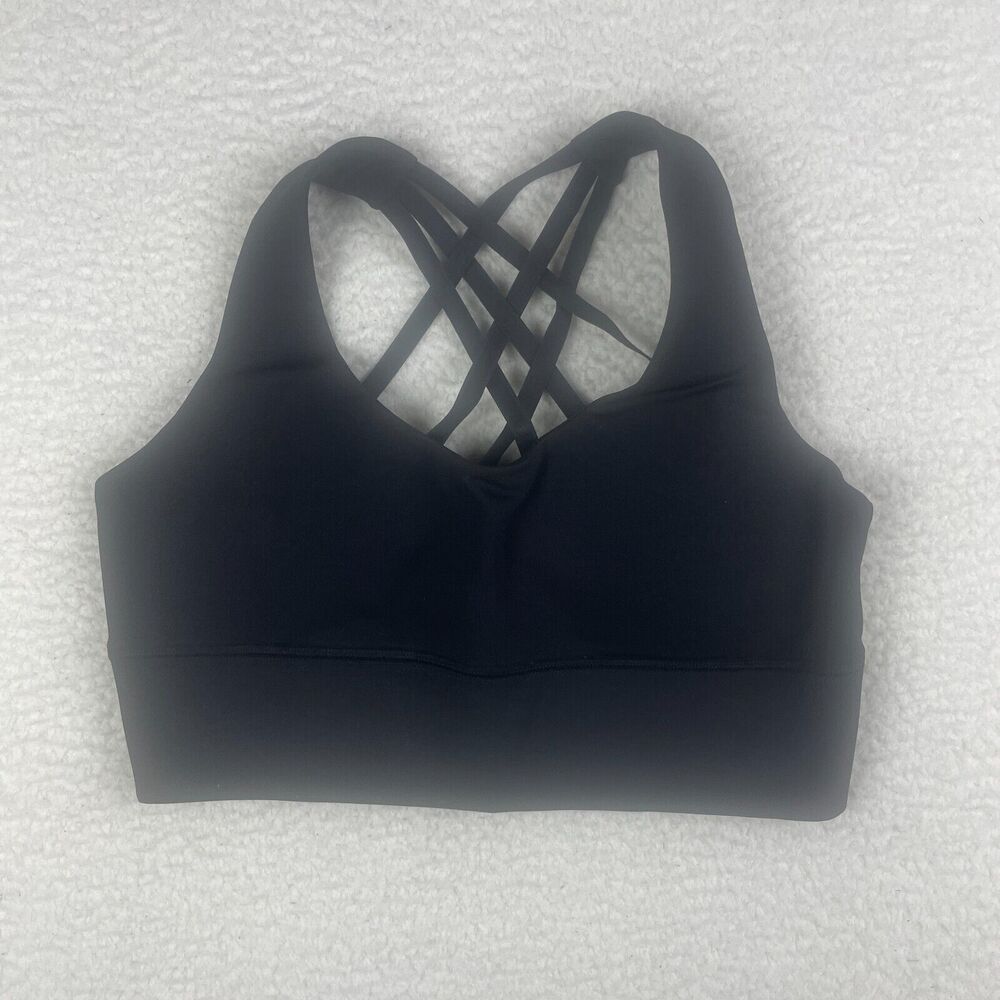 LIONESS ACTIVEWEAR Women's Large Black Criss-Cross Back Strap W/ Removable Pads